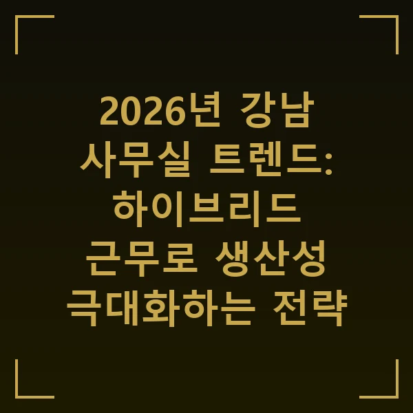 2026년 강남 사무실 트렌드: 하이브리드 근무로 생산성 극대화하는 전략